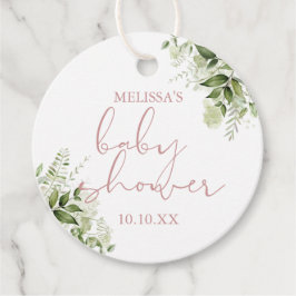 Dusty Ro Greenery Blommigt Girl Baby Shower Gåvor Etiketter