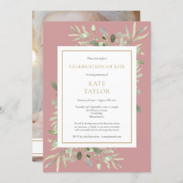 Dusty Ro Greenery Photo Firande of Life Inbjudningar