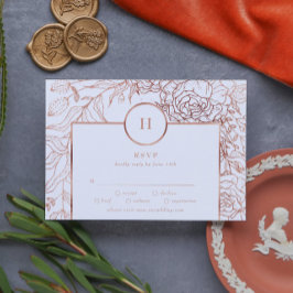 Dusty Ro Guld Classic Monogram WAN Bröllop OSA Kort