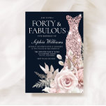 Dusty Ro Guld  Dress Blommigt 40:e födelsedagen Inbjudningar<br><div class="desc">Dusty Ro Guld  Dress Blommigt 40:e födelsedagsinbjudan Se matchande samling i Niche and Nest Store Tack</div>