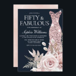 Dusty Ro Guld  Dress Blommigt 50:e födelsedagen Inbjudningar<br><div class="desc">Dusty Ro Guld  Dress Blommigt 50:e födelsedagsinbjudan Se matchande samling i Niche and Nest Store Tack</div>
