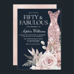 Dusty Ro Guld  Dress Blommigt 50:e födelsedagen Inbjudningar<br><div class="desc">Dusty Ro Guld  Dress Blommigt 50:e födelsedagsinbjudan Se matchande samling i Niche and Nest Store Tack</div>