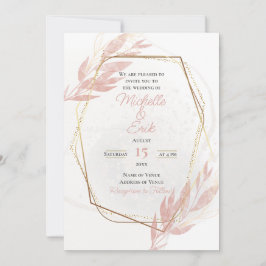 Dusty Ro Guld Framed Elegant Modern lyx Inbjudningar