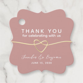 Dusty Ro Guld Heart Bröllop Gåvor Etiketter