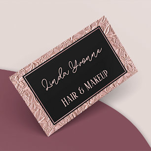 Dusty Ro Guld Rosa Blommigt Art Mönster Visitkort