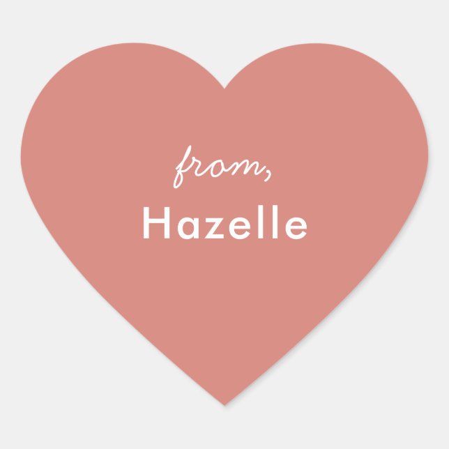 Dusty ro hjärtformens klistermärke (Framsida)