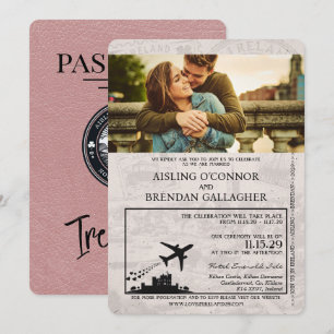 Dusty Ro Ireland Passport Wedding bjudande Inbjudningar