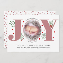 Dusty ro Joy Första julfoto baby Meddelande