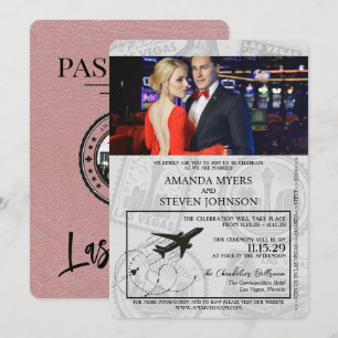 Dusty Ro Las Vegas Passport Bröllop Inbjudningar