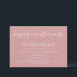 Dusty Ro lyckligtvis efter Party Bröllop Inbjudningar<br><div class="desc">Med namnteckning stil namn kan den här eleganten dammiga ro lyckligtvis efter inbjudan till bröllopsmottagningsfester vara personlig med dina uppgifter i chic. Designad av Thisisnotme©</div>