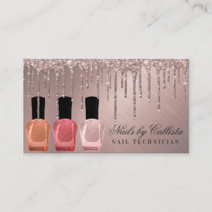 Dusty Ro Metallic Glitter Drifts Nagel polska Guld Visitkort