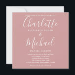 Dusty Ro Minimalist Elegant Script Bröllop Inbjudningar<br><div class="desc">Med elegant namnteckning stil namn kan den här snyggtens bröllopsinbjudan vara personlig med dina bröllop-detaljer i modern typografi på dammig i ro. Du kan anpassa bakgrunden till färg för att matcha bröllop-temat. Designad av Thisisnotme©</div>