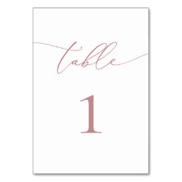 Dusty Ro minimalistiskt Bordsnummer Bröllop