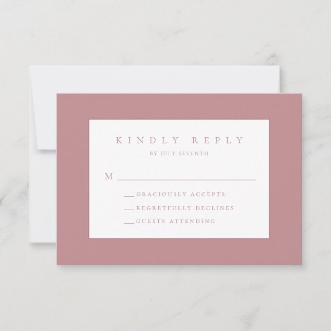 Dusty Ro  Modern Bröllop OSA Card (Framsida)