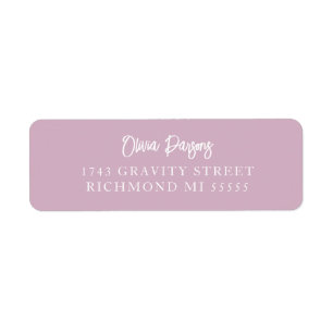Dusty Ro Modern Hand Lettering Scripted Adress Returadress Etikett