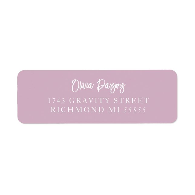 Dusty Ro Modern Hand Lettering Scripted Adress Returadress Etikett (Framsidan)