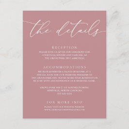 Dusty Ro Modern minimalistisk Bröllop-stängningsbi Tilläggskort