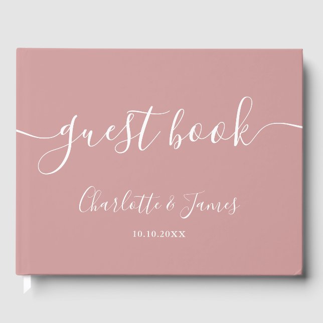 Dusty Ro Namnteckning skript Bröllop Gästböcker (Framsida)