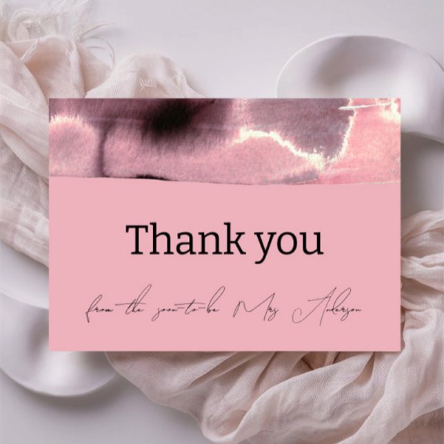 Dusty Ro och Black Modern Minimalist Tack Kort (Skapare uppladdad)