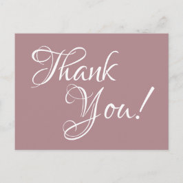 Dusty Ro och White Calligraphy Tack Vykort