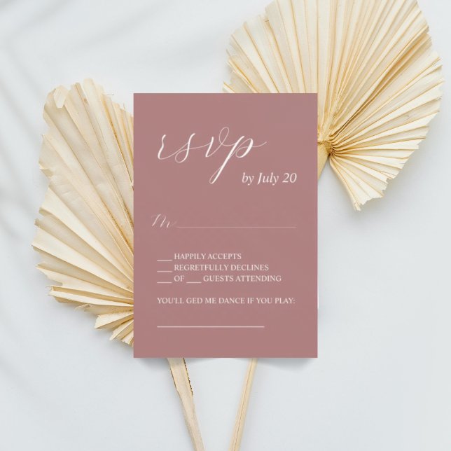 Dusty ro osa calligraphy-bröllop OSA Kort (Skapare uppladdad)