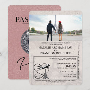 Dusty Ro Paris Pass Bröllop Inbjudningar