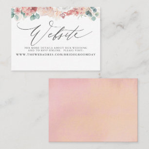 Dusty Ro Peach Blommigt Bröllop webbplats Visitkort