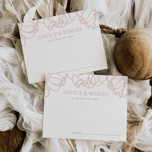 Dusty Ro Peony Garden Möhippa Advice Card Vykort (Skapare uppladdad)