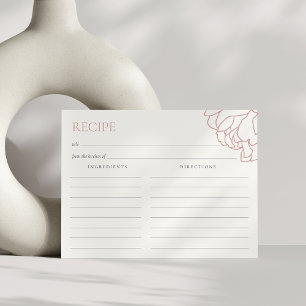 Dusty Ro Peony Garden Möhippa Recipe Card Vykort