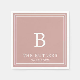 Dusty Ro Personlig Bröllop Cocktail Napkins Pappersservett