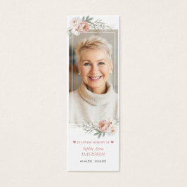 Dusty Ro Photo Memorial Funeral Dikt Bookmark Litet Visitkort