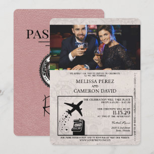 Dusty Ro Reno Passport Wedding bjudande Inbjudningar