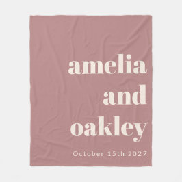 Dusty Ro Retro Personligt bröllp Fleecefilt