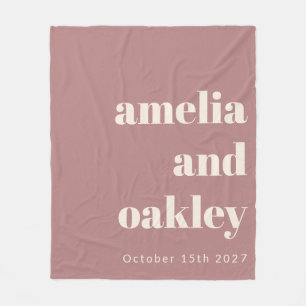 Dusty Ro Retro Personligt bröllp Fleecefilt