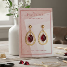 Dusty Ro  Rosa Art Jewelry Visning Card