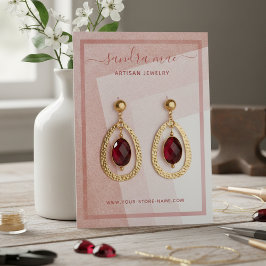 Dusty Ro  Rosa Art Jewelry Visning Card Visitkort