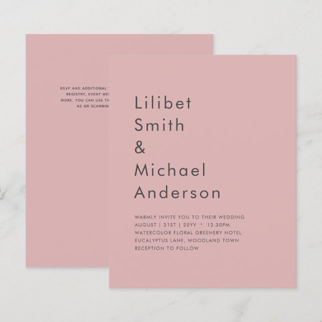 Dusty Ro Rosa Bröllop (Fram/baksida)