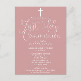 Dusty Ro Rosa First Heliga Communion Spara datum Vykort