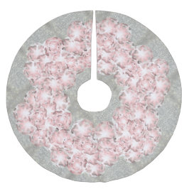 Dusty Ro Rosa Gems on Grått with Guld Gnistra Julgransmatta Borstad Polyester