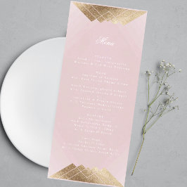 Dusty Ro Rosa Geometric Guld Gatsby Bröllop Meny
