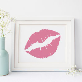 Dusty Ro Rosa Lipstick Läppar Poster