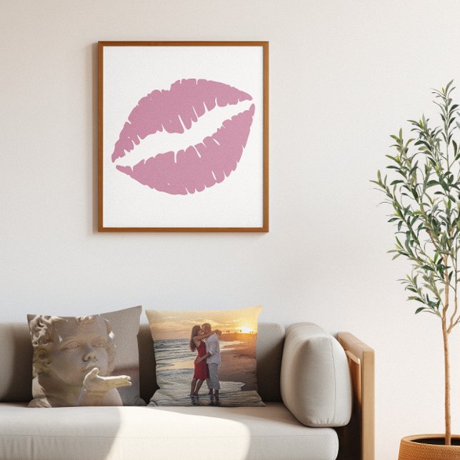 Dusty Ro Rosa Lipstick Läppar Poster (Dusty Rose Pink Lipstick Lips Poster)