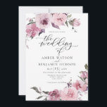 Dusty Ro Rosa Mauve  Blommigt Bröllop Inbjudningar<br><div class="desc">Mauve och dammig ro rosa blommor och grönt. Elegant-handmålad inbjudan till blommigt med vattenfärg. Ursprungliga vattenfärgsgrafik. Dusty rosa och light Mauve rosa blommor och gröna buketter. Gå till Anpassa ytterligare länk om du vill ändra teckensnitt,  storlekt och färg.</div>