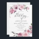 Dusty Ro Rosa Mauve  Blommigt Bröllop Inbjudningar<br><div class="desc">Mauve och dammig ro rosa blommor och grönt. Elegant-handmålad inbjudan till blommigt med vattenfärg. Ursprungliga vattenfärgsgrafik. Dusty rosa och light Mauve rosa blommor och gröna buketter. Gå till Anpassa ytterligare länk om du vill ändra teckensnitt,  storlekt och färg.</div>