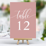 Dusty Ro Rosa Minimalist Calligraphy Bröllop Bordsnummer<br><div class="desc">Förbättra din bröllopsmottagning med underskattad elegans. Dessa minimalistiska bordsnummer har ett enda ord, "Bord", i ett känsligt kalligrafiskt skript på en mjuk dammig i ro rosa. Den enkla men ändå förfinade designen gör att du får en smula sofistikerad inställning i bord, vilket gör att blommigten och andra åtgärder kan skina....</div>