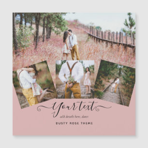 Dusty Ro Rosa Newlyweds Bröllop PHOTO Gift