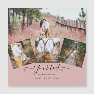 Dusty Ro Rosa Newlyweds Bröllop PHOTO Gift