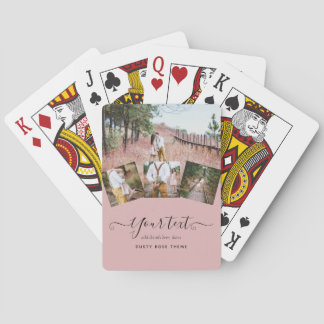 Dusty Ro Rosa Newlyweds Bröllop PHOTO Gift Casinokort