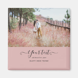 Dusty Ro Rosa Newlyweds Bröllop PHOTO Gift Magnet