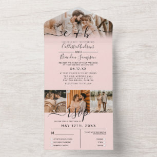 Dusty Ro Rosa Photo Monogram Bröllop OSA